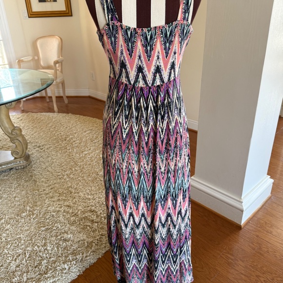 Loveappella Women's Multicolor Chevron Print Maxi Dress Size S/M Cottagecore - Picture 3 of 5